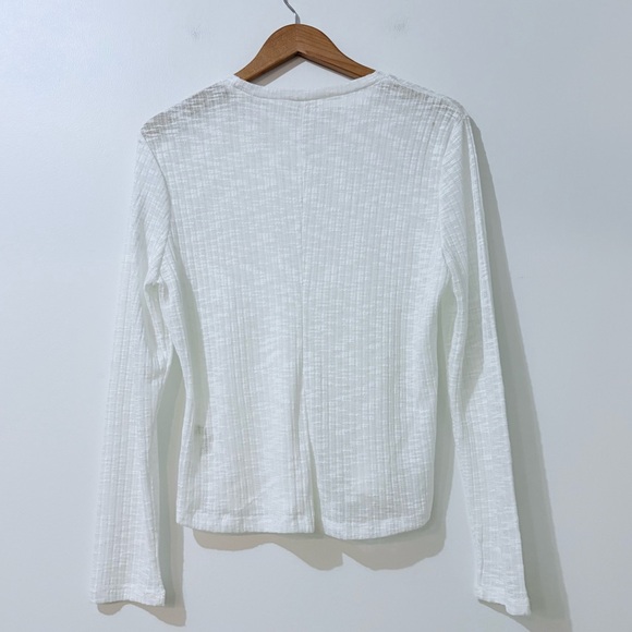 Free People Intimately Free Aura White Semi Sheer Long Sleeve Crewneck Top XL - Picture 6 of 6